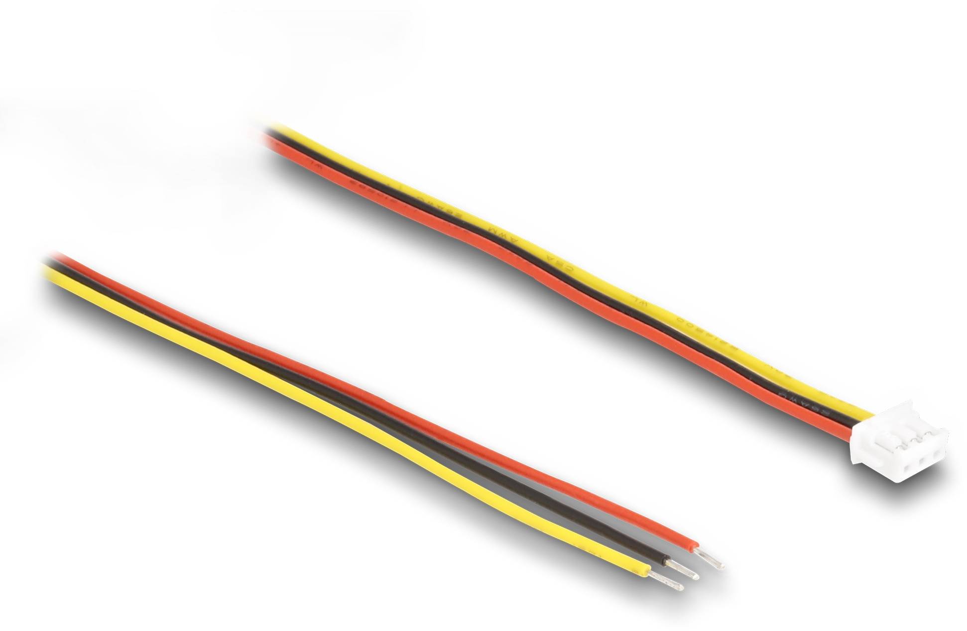 Delock Seriell Anschlusskabel [1x Stecker - 1x offene Kabelenden] 0.1m Schwarz, Rot, Gelb