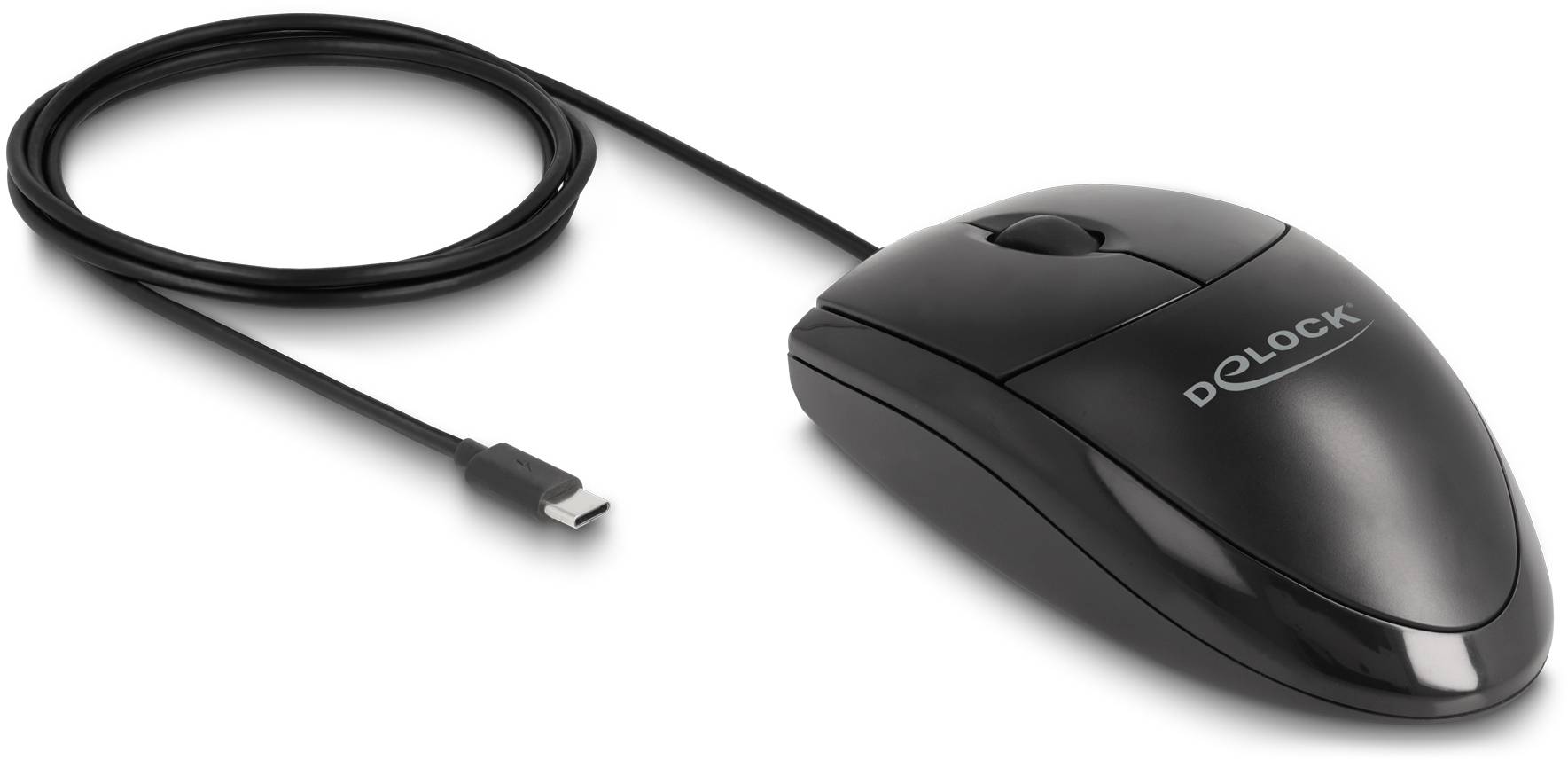 Delock 12114 Maus USB Optisch Schwarz 3 Tasten 1200 dpi