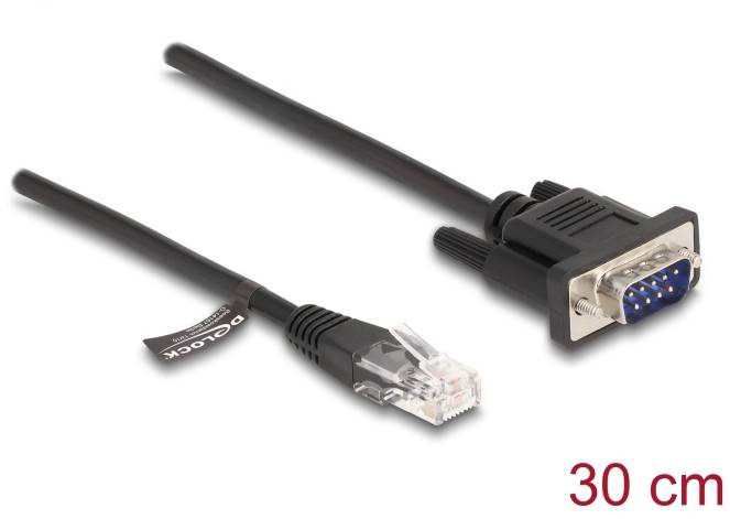 Netzwerkkabel mit VGA-Stecker verbunden. Länge: 30 cm.