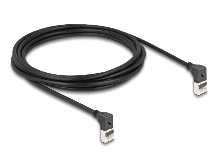 Delock 80283 RJ45 Netzwerkkabel, Patchkabel CAT 6a S/FTP 3.00m Schwarz 1St.