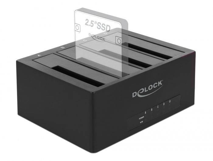 Delock 63930 SATA 6 Gb/s, USB-C®, DC-Buchse 3.5mm Festplatten-Dockingstation