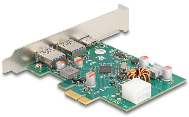 Delock 90229 PCI-Express Karte USB-A (USB 3.2 Gen 1), USB-C® PCIe