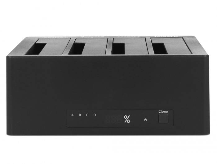 Delock 64063 DC-Buchse 3.5 mm, USB-B, eSATA Festplatten-Dockingstation mit Clone-Funktion