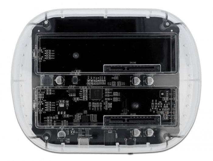 Delock 64090 USB-C®, SATA 6 Gb/s, DC-Buchse 3.5mm Festplatten-Dockingstation mit USB Hub