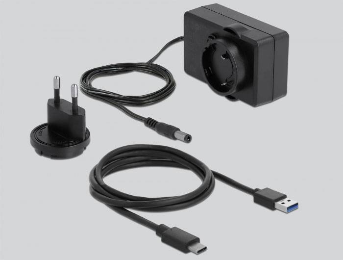Delock 64090 USB-C®, SATA 6 Gb/s, DC-Buchse 3.5mm Festplatten-Dockingstation mit USB Hub