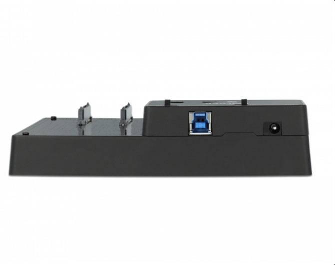 Delock 64098 SATA 6 Gb/s, USB-B, DC-Buchse 3.5mm Festplatten-Dockingstation mit Clone-Funktion, mit USB Hub