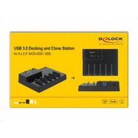 Delock 64098 SATA 6 Gb/s, USB-B, DC-Buchse 3.5mm Festplatten-Dockingstation mit Clone-Funktion, mit USB Hub Delock 64098 SATA 6 Gb/s, USB-B, DC-Buchse 3.5mm Festplatten-Dockingstation mit Clone-Funktion, mit USB Hub