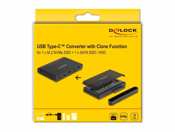 Delock 64190 Schnittstellen-Konverter [1x USB-C® - 1x M2, SATA]
