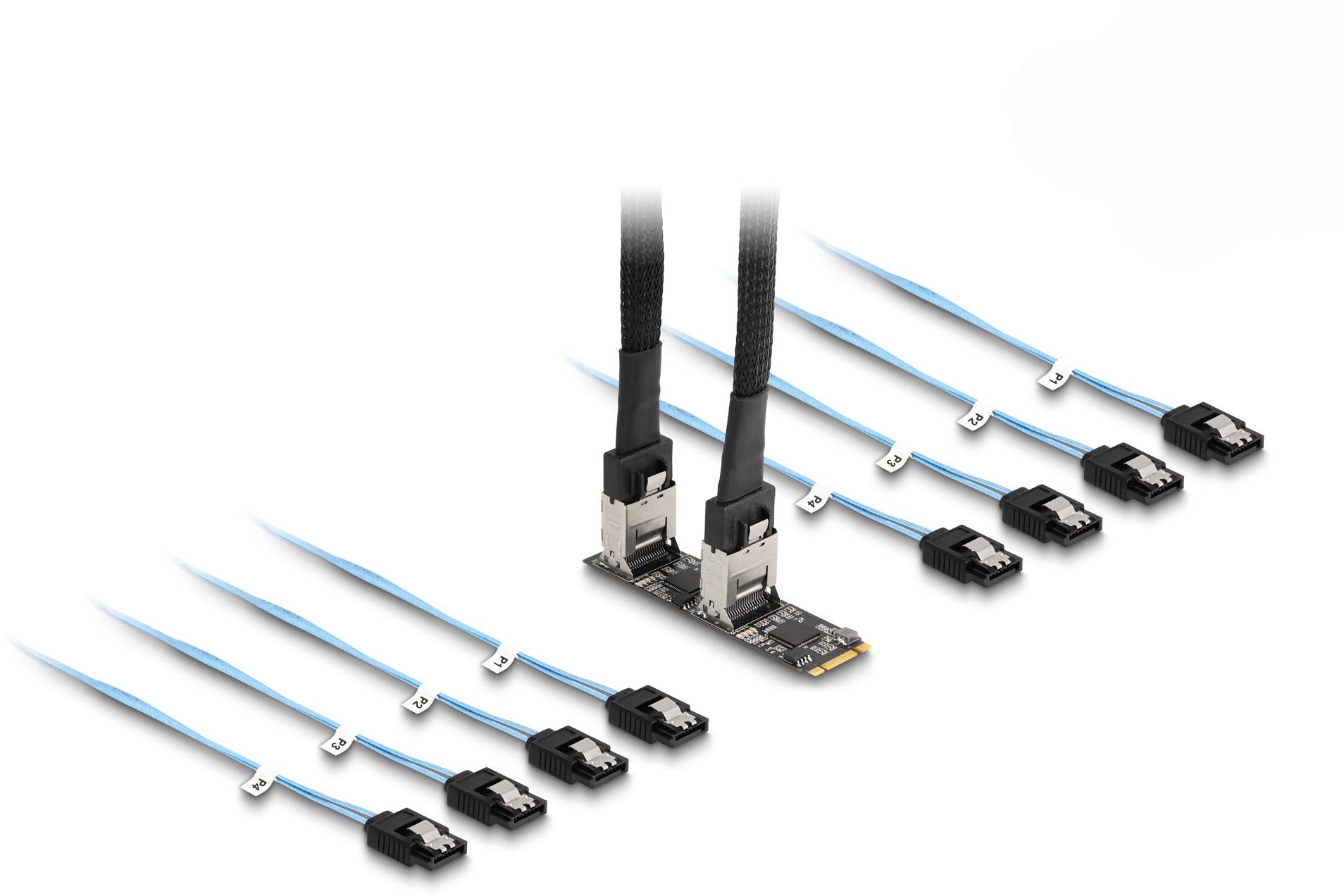 Delock 64211 Schnittstellen-Konverter [1x M2 - 8x SATA]