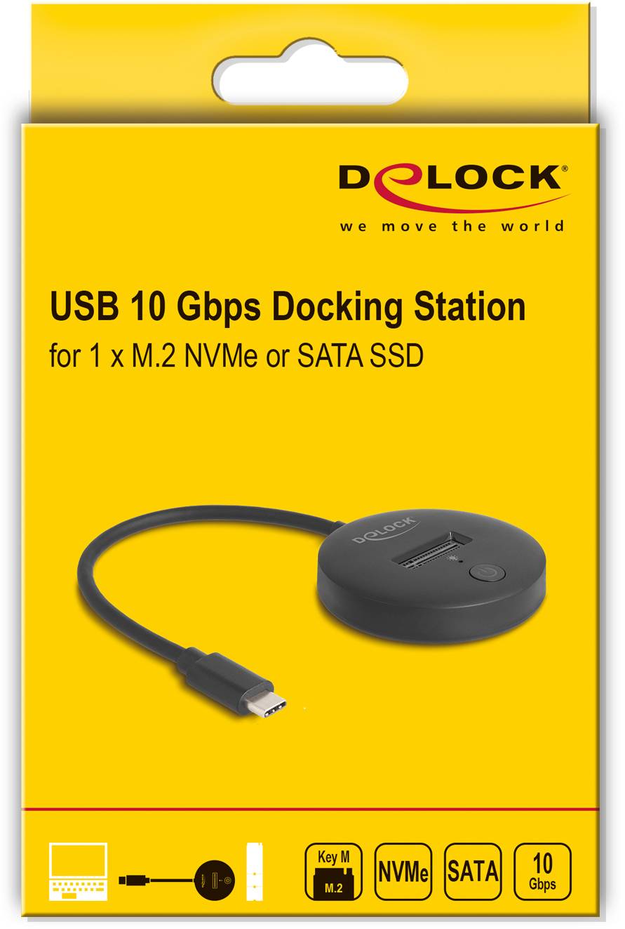 Delock 64254 USB-C®, M.2 Festplatten-Dockingstation mit USB Hub