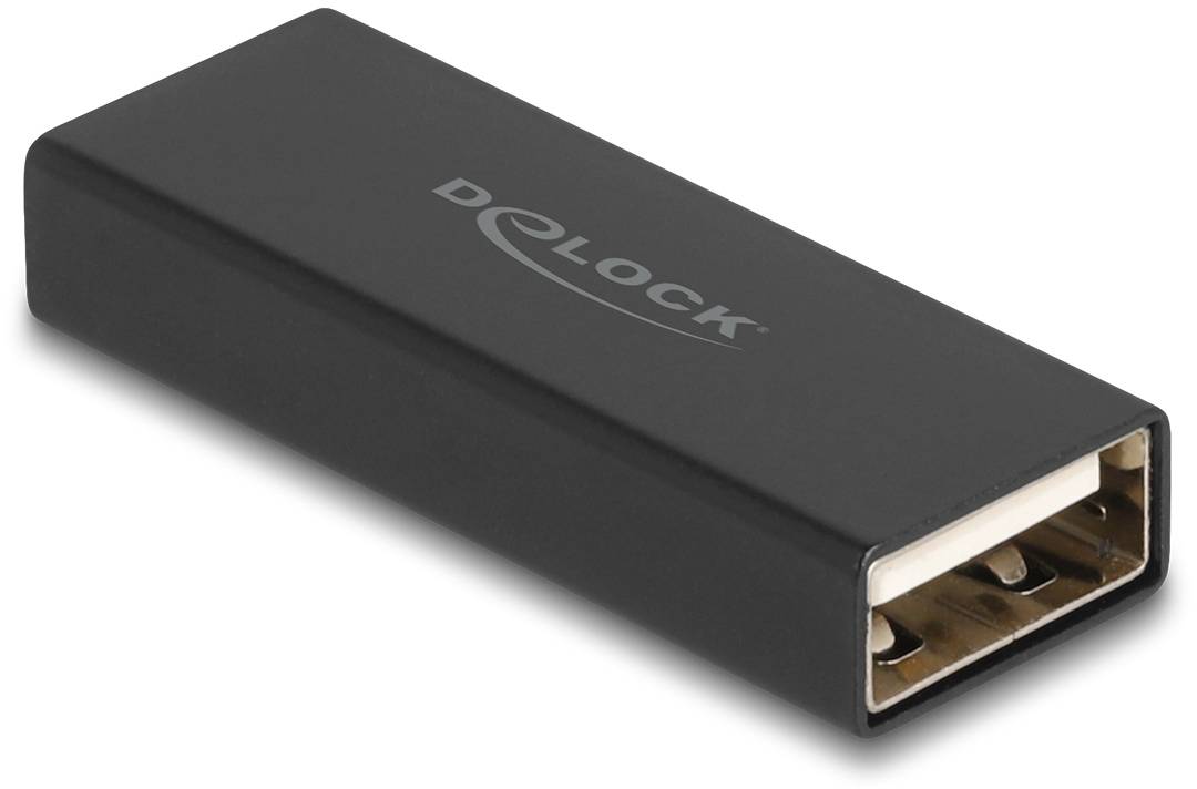 Schwarzer USB-Stecker mit 'Delock'-Logo, rechteckige Form.