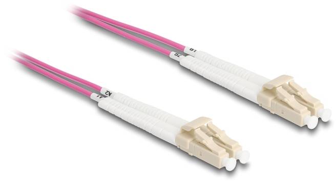 Delock 88089 Glasfaser LWL Anschlusskabel 3m Violett [1x LC-Stecker - 1x LC-Stecker] 50/125 µ Multimode OM4