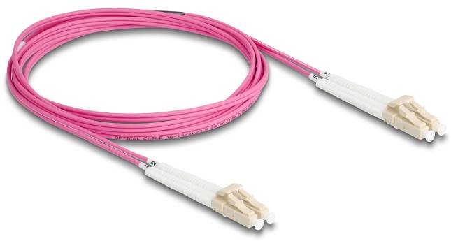 Delock 88088 Glasfaser LWL Anschlusskabel 2m Violett [1x LC-Stecker - 1x LC-Stecker] 50/125 µ Multimode OM4