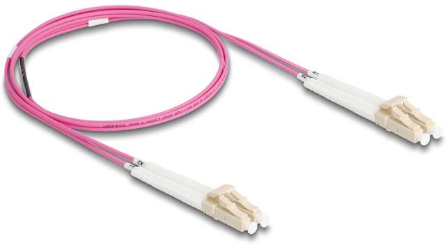 Delock 88087 Glasfaser LWL Anschlusskabel 1m Violett [1x LC-Stecker - 1x LC-Stecker] 50/125 µ Multimode OM4
