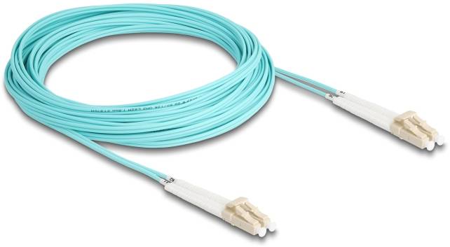 Delock 88083 Glasfaser LWL Anschlusskabel 10m Aquablau [1x LC-Stecker - 1x LC-Stecker] 50/125 µ Multimode OM3