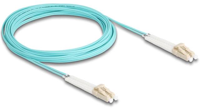 Delock 88082 Glasfaser LWL Anschlusskabel 5m Aquablau [1x LC-Stecker - 1x LC-Stecker] 50/125 µ Multimode OM3