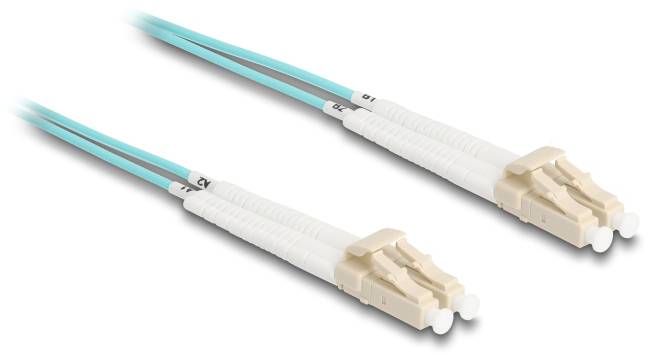 Delock 88081 Glasfaser LWL Anschlusskabel 3m Aquablau [1x LC-Stecker - 1x LC-Stecker] 50/125 µ Multimode OM3