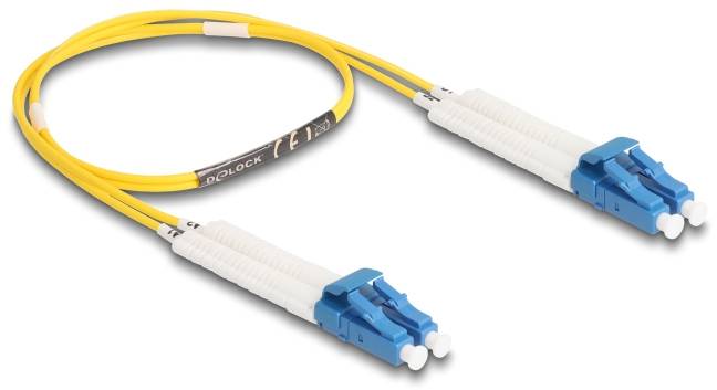 Delock 88068 Glasfaser LWL Anschlusskabel 0.5m Gelb [1x LC-Stecker - 1x LC-Stecker] 9/125 µ Singlemode OS2