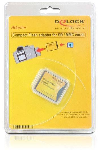 Delock Seriell Adapter [1x CompactFlash - 1x SD-Karten-Slot] Schwarz