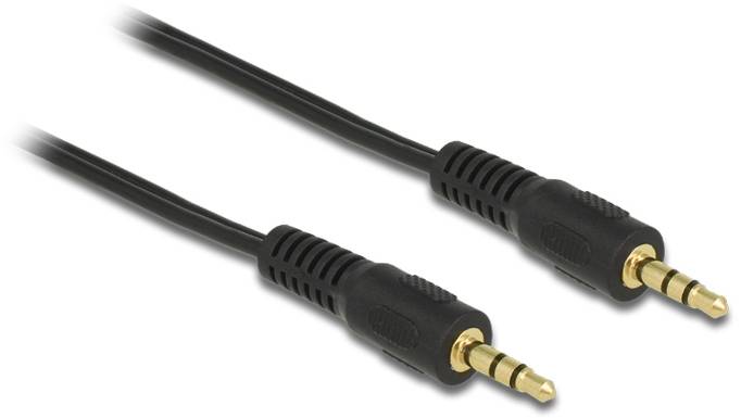 Delock 84001 Klinke Audio Anschlusskabel [1x Klinkenstecker 3.5mm - 1x Klinkenbuchse 3.5 mm] 2.5m Schwarz