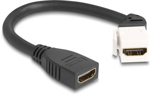 Delock HDMI Anschlusskabel HDMI-A Buchse 0.2m Weiß, Schwarz 90322 8K UHD, vergoldete Steckkontakte