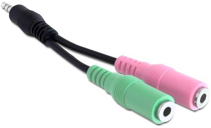 Delock 65344 Klinke Audio Anschlusskabel [1x Klinkenstecker 3.5mm - 1x Klinkenbuchse 3.5 mm] 10cm Mehrfarbig
