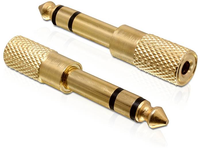 Delock 65361 65361 Klinke Audio Adapter [1x Klinkenstecker 6.35mm - 1x Klinkenbuchse 3.5 mm] Gold