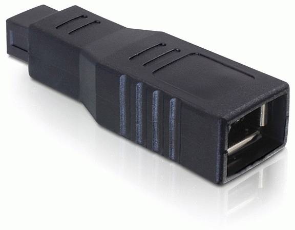Delock Seriell Adapter [1x Firewire (800) Stecker 9pol. - 1x Firewire 6pol Buchse (IEEE1394)] Schwarz