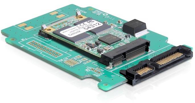 Delock Seriell Adapter [1x SATA - 1x mSATA] Grün
