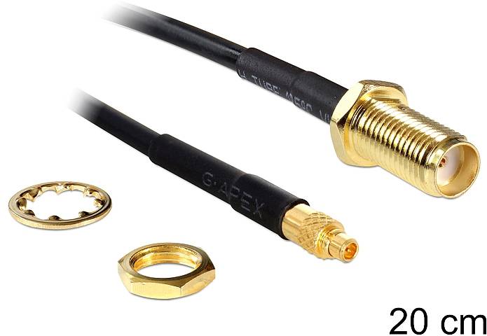 Delock WLAN-Antennen Anschlusskabel [1x SMA-Buchse - 1x MMCX-Stecker] 0.2m Schwarz