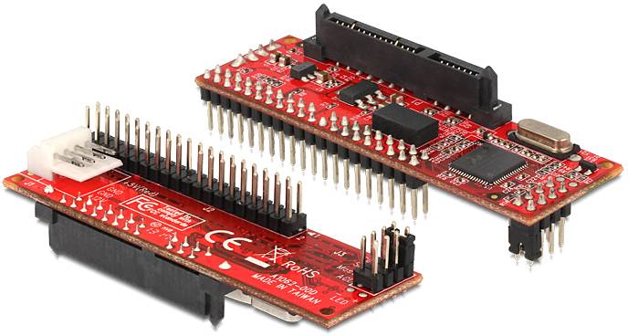 Delock Seriell Adapter [1x SATA - 1x IDE-Stecker 40pol.] Schwarz, Rot
