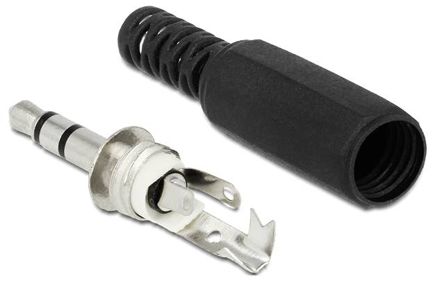 Delock 65534 Klinken-Steckverbinder 3.5mm Stecker Polzahl: 3 Schwarz 1St.
