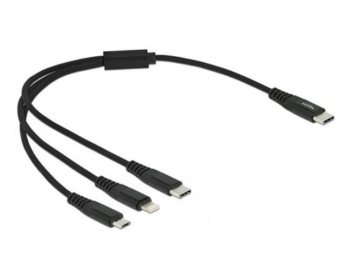 Delock USB-Ladekabel USB 2.0 USB-C® Stecker, USB-C® Stecker, USB-Micro-B Stecker, Apple Lightning S