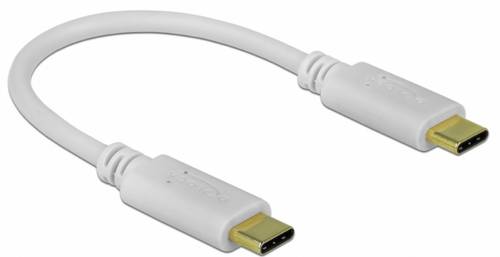 Delock USB-C® Kabel USB-C® Stecker, USB-C® Stecker 0.15 m Weiß 85357