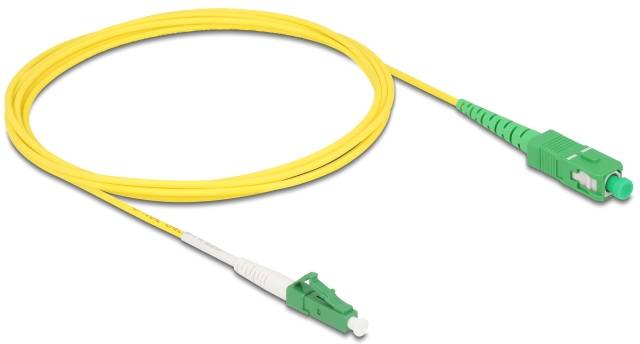 Delock 83861 Glasfaser LWL Anschlusskabel 2m Gelb [1x LC-Stecker - 1x SC APC-Stecker] 9/125 µ Singlemode OS2