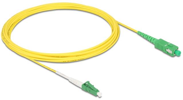 Delock 83865 Glasfaser LWL Anschlusskabel 5m Gelb [1x LC-Stecker - 1x SC APC-Stecker] 9/125 µ Singlemode OS2