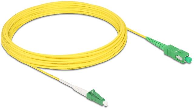 Delock 83876 Glasfaser LWL Anschlusskabel 10m Gelb [1x LC-Stecker - 1x SC APC-Stecker] 9/125 µ Singlemode OS2
