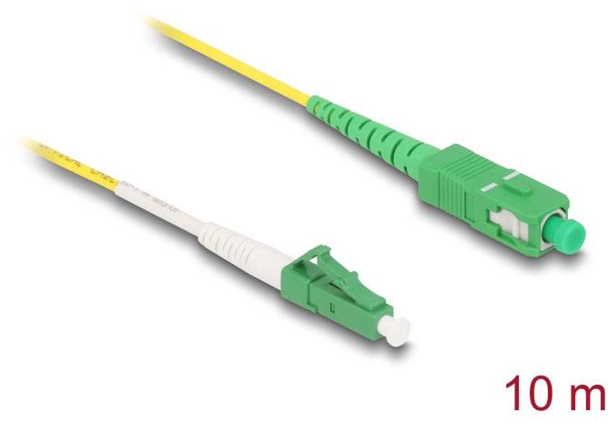 Delock 83876 Glasfaser LWL Anschlusskabel 10m Gelb [1x LC-Stecker - 1x SC APC-Stecker] 9/125 µ Singlemode OS2