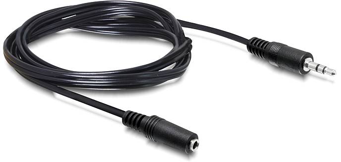 Delock 84002 Klinke Audio Anschlusskabel [1x Klinkenstecker 3.5mm - 1x Klinkenbuchse 3.5 mm] 3m Schwarz
