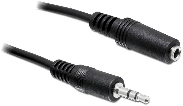Delock 84002 Klinke Audio Anschlusskabel [1x Klinkenstecker 3.5mm - 1x Klinkenbuchse 3.5 mm] 3m Schwarz