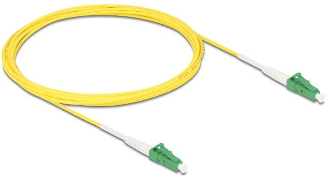 Delock 83229 Glasfaser LWL Anschlusskabel 3m Gelb [1x LC APC-Stecker - 1x LC APC-Stecker] 9/125 µ Singlemode OS2