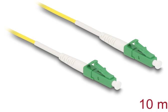 Delock 83233 Glasfaser LWL Anschlusskabel 10m Gelb [1x LC APC-Stecker - 1x LC APC-Stecker] 9/125 µ Singlemode OS2