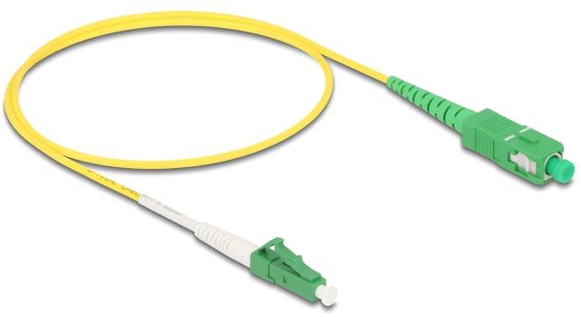 Delock 83234 Glasfaser LWL Anschlusskabel 0.5m Gelb [1x LC-Stecker - 1x SC APC-Stecker] 9/125 µ Singlemode OS2