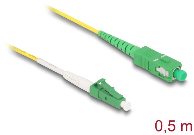 Delock 83234 Glasfaser LWL Anschlusskabel 0.5m Gelb [1x LC-Stecker - 1x SC APC-Stecker] 9/125 µ Singlemode OS2