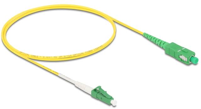 Delock 83235 Glasfaser LWL Anschlusskabel 1m Gelb [1x LC-Stecker - 1x SC APC-Stecker] 9/125 µ Singlemode OS2