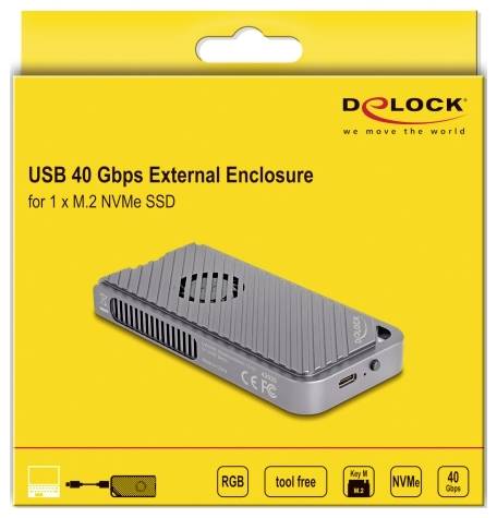 Delock 42025 M.2 SSD-Gehäuse USB-C® 40 GBit/s M.2 PCIe NVMe 2280 42025