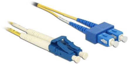 Delock 84802 Glasfaser LWL Anschlusskabel 5m Gelb [1x LC-Stecker - 1x SC-Duplex] 9/125 µ Singlemode OS2