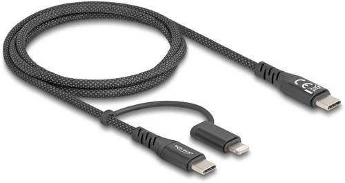 Delock USB-C® Kabel USB 2.0 USB-C® Stecker, USB-C® Stecker, Apple Lightning Stecker 1.00 m Schwarz