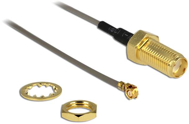 Delock WLAN-Antennen Anschlusskabel [1x SMA-Buchse - 1x IPEX-Stecker] Schwarz