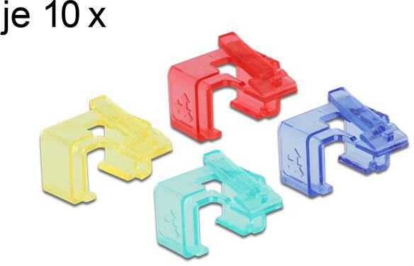 Delock 86421 RJ45 Reparatur Clip 40 Stück Set 1 (rot, blau, grün, gelb) 86421 Mehrfarbig 1St.